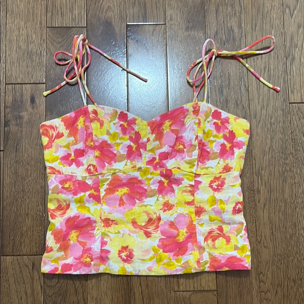 Old Navy Pink and Orange Floral Tank